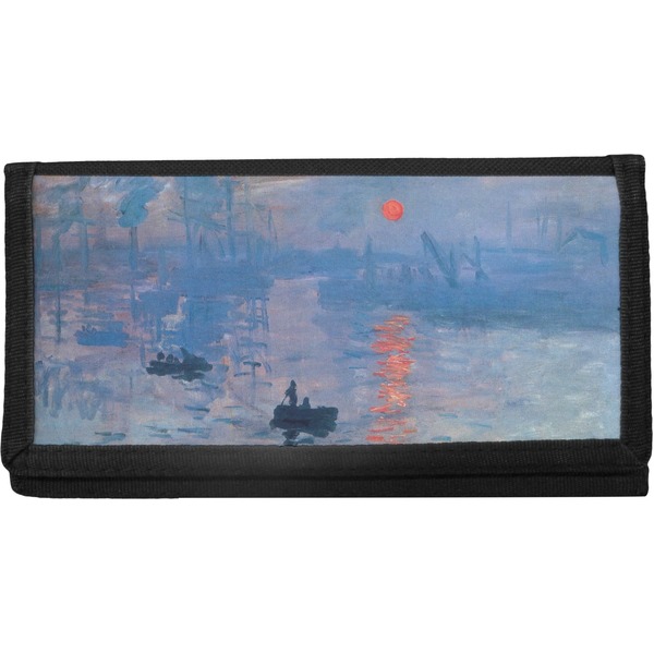 Custom Impression Sunrise by Claude Monet Canvas Checkbook Cover