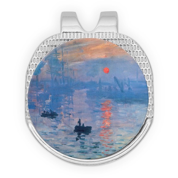 Custom Impression Sunrise by Claude Monet Golf Ball Marker - Hat Clip - Silver