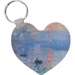Impression Sunrise by Claude Monet Heart Plastic Keychain