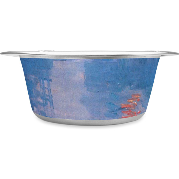 Custom Impression Sunrise by Claude Monet Stainless Steel Dog Bowl - Large