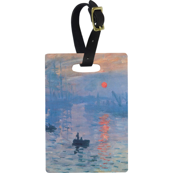 Custom Impression Sunrise by Claude Monet Plastic Luggage Tag - Rectangular