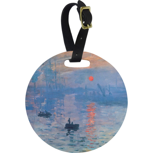 Custom Impression Sunrise by Claude Monet Plastic Luggage Tag - Round