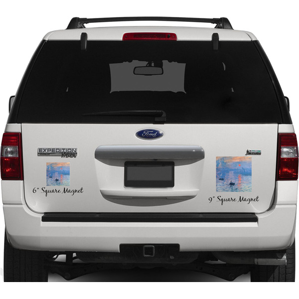 Impression Sunrise Personalized Square Car Magnets on Ford Explorer