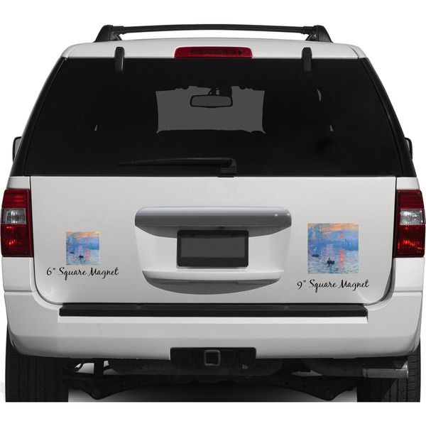 Impression Sunrise Personalized Square Car Magnets on Ford Explorer