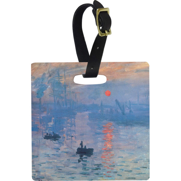 Custom Impression Sunrise by Claude Monet Plastic Luggage Tag - Square