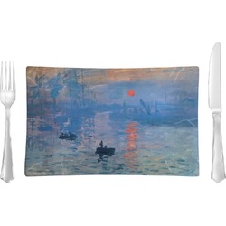 Impression Sunrise by Claude Monet Rectangular Glass Lunch / Dinner Plate - Single or Set