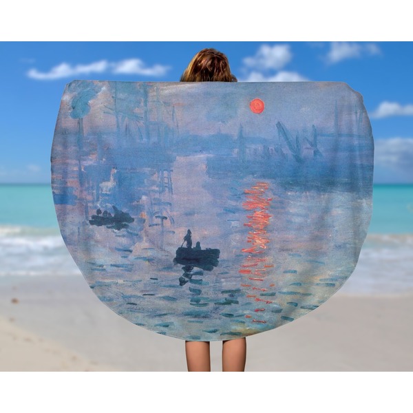 Impression Sunrise Round Beach Towel - In Use