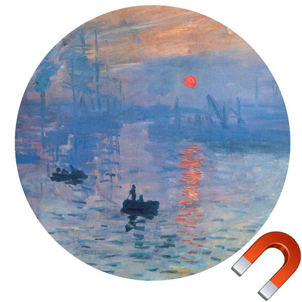 Custom Impression Sunrise by Claude Monet Round Car Magnet - 10"