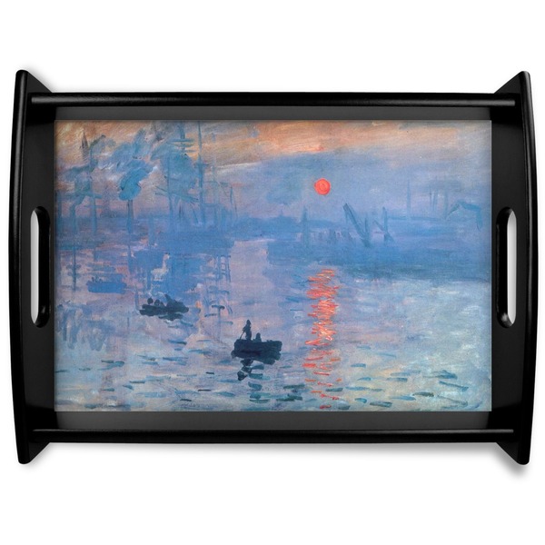 Custom Impression Sunrise Black Wooden Tray - Large