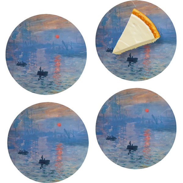Custom Impression Sunrise Set of 4 Glass Appetizer / Dessert Plate 8"