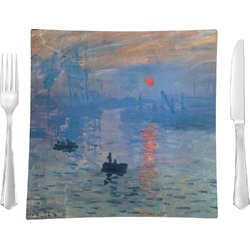 Impression Sunrise by Claude Monet 9.5" Glass Square Lunch / Dinner Plate- Single or Set of 4