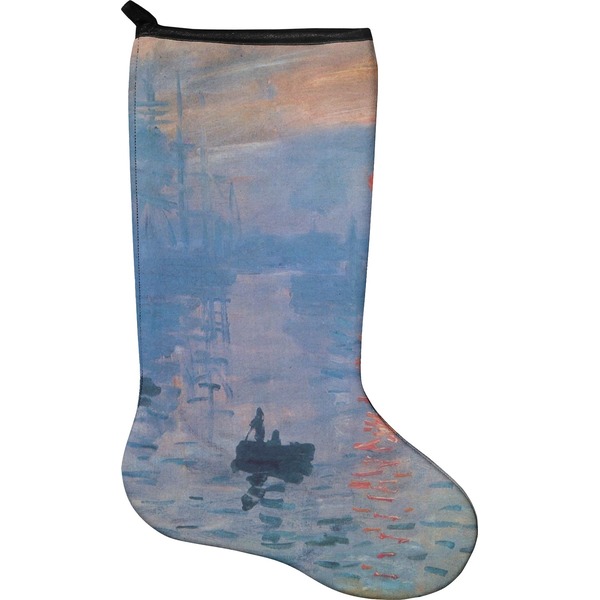 Custom Impression Sunrise by Claude Monet Holiday Stocking - Single-Sided - Neoprene