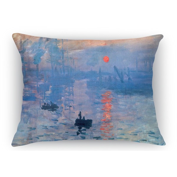 Custom Impression Sunrise by Claude Monet Rectangular Throw Pillow Case - 12"x18"