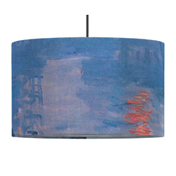 Impression Sunrise by Claude Monet 12" Drum Pendant Lamp - Fabric