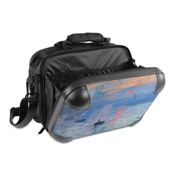 Impression Sunrise by Claude Monet 15" Hard Shell Briefcase - Open