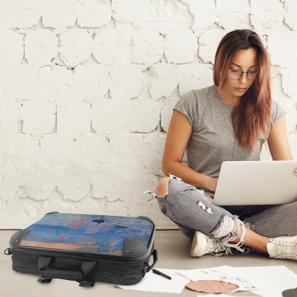 Impression Sunrise by Claude Monet 18" Laptop Briefcase - LIFESTYLE