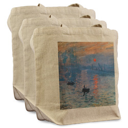 Impression Sunrise by Claude Monet Reusable Cotton Grocery Bags - Set of 3