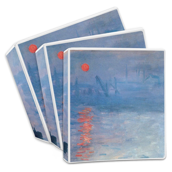 Custom Impression Sunrise by Claude Monet 3-Ring Binder