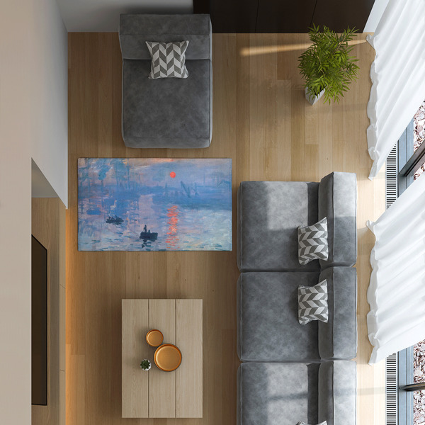 Impression Sunrise by Claude Monet 3'x5' Indoor Area Rugs - IN CONTEXT