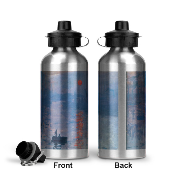 Impression Sunrise by Claude Monet Aluminum Water Bottle - Front and Back