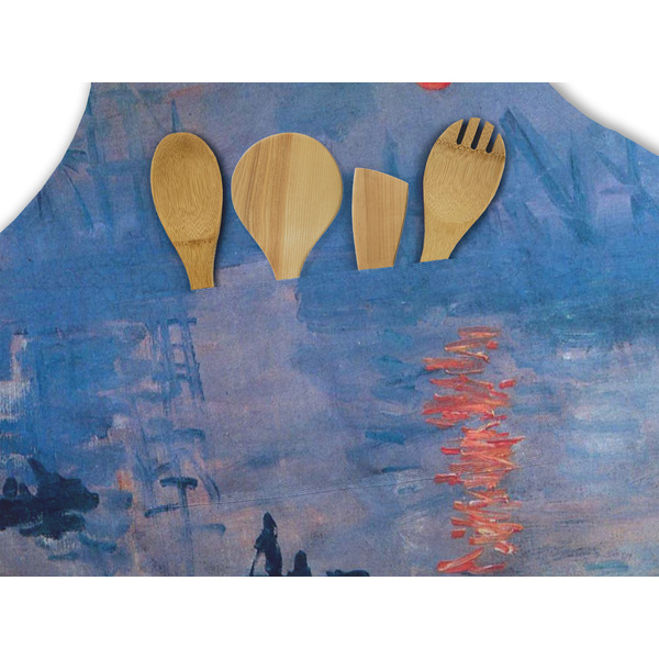 Impression Sunrise by Claude Monet Apron - Pocket Detail with Props