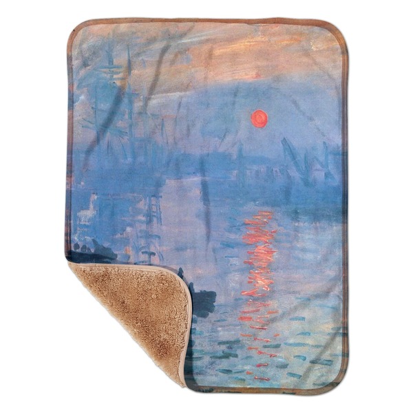 Custom Impression Sunrise by Claude Monet Sherpa Baby Blanket - 30" x 40"