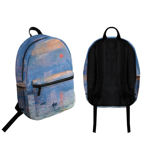 Impression Sunrise by Claude Monet Backpack front and back - Apvl
