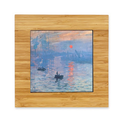 Impression Sunrise by Claude Monet Bamboo Trivet with Ceramic Tile Insert