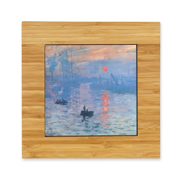 Custom Impression Sunrise by Claude Monet Bamboo Trivet with Ceramic Tile Insert