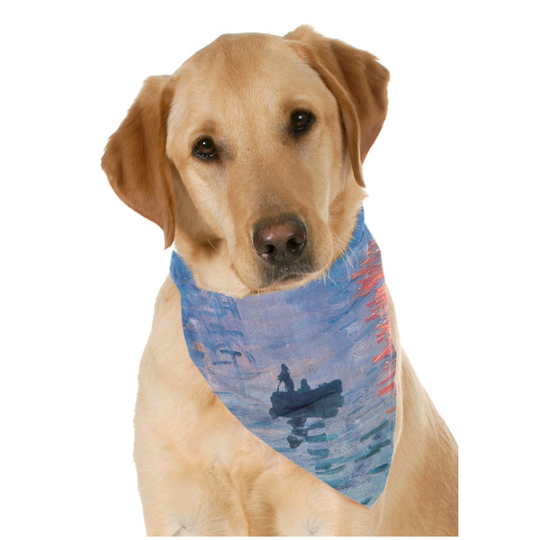 Custom Impression Sunrise by Claude Monet Dog Bandana Scarf