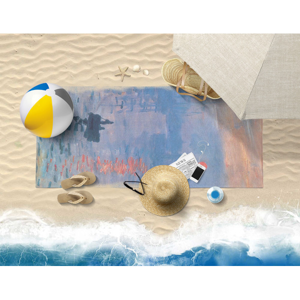 Impression Sunrise by Claude Monet Beach Towel Lifestyle