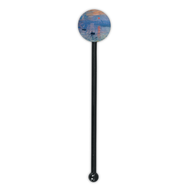 Impression Sunrise by Claude Monet Black Plastic 5.5" Stir Stick - Round - Single Stick