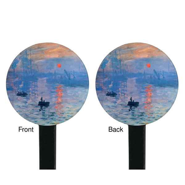 Impression Sunrise by Claude Monet Black Plastic 7" Stir Stick - Double Sided - Round - Front & Back