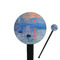 Impression Sunrise by Claude Monet Black Plastic 7" Stir Stick - Round - Closeup