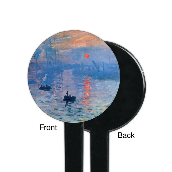 Impression Sunrise by Claude Monet Black Plastic 7" Stir Stick - Single Sided - Round - Front & Back