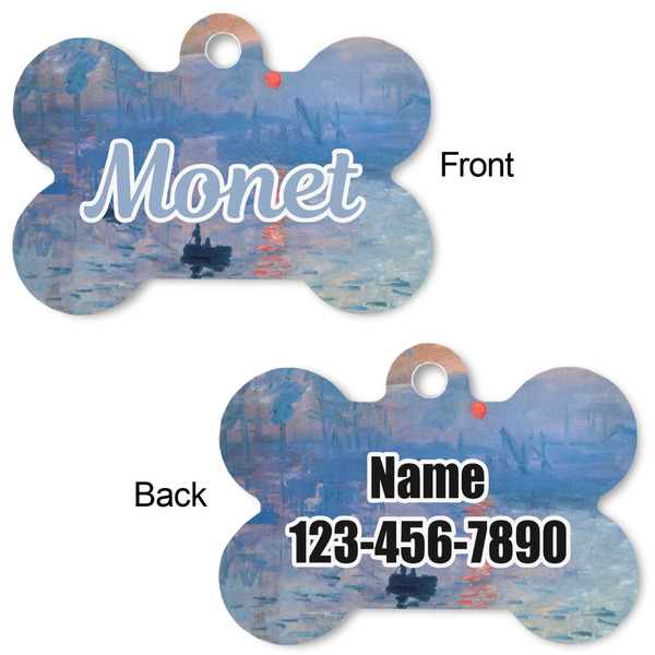 Impression Sunrise by Claude Monet Bone Shaped Dog ID Tag - Large - Approval