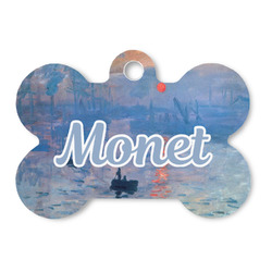 Impression Sunrise by Claude Monet Bone Shaped Dog ID Tag - Large