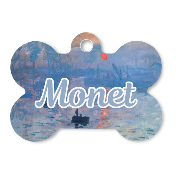 Custom Impression Sunrise by Claude Monet Bone Shaped Dog ID Tag