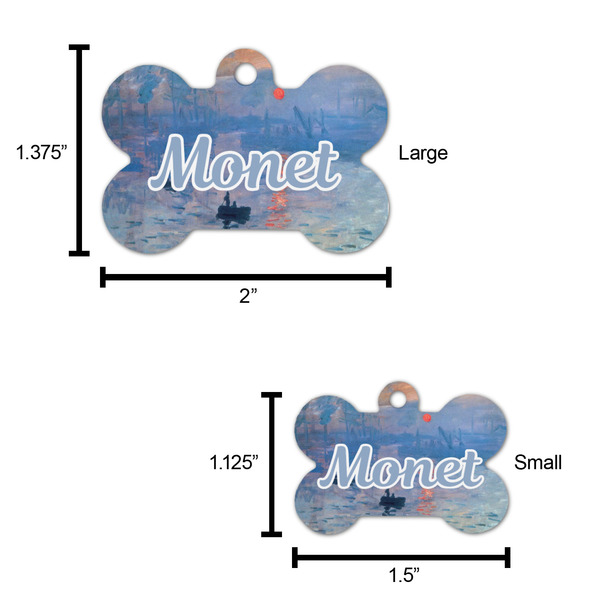 Impression Sunrise by Claude Monet Bone Shaped Dog ID Tag - Large - Scale