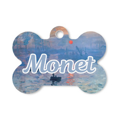 Impression Sunrise by Claude Monet Bone Shaped Dog ID Tag - Small