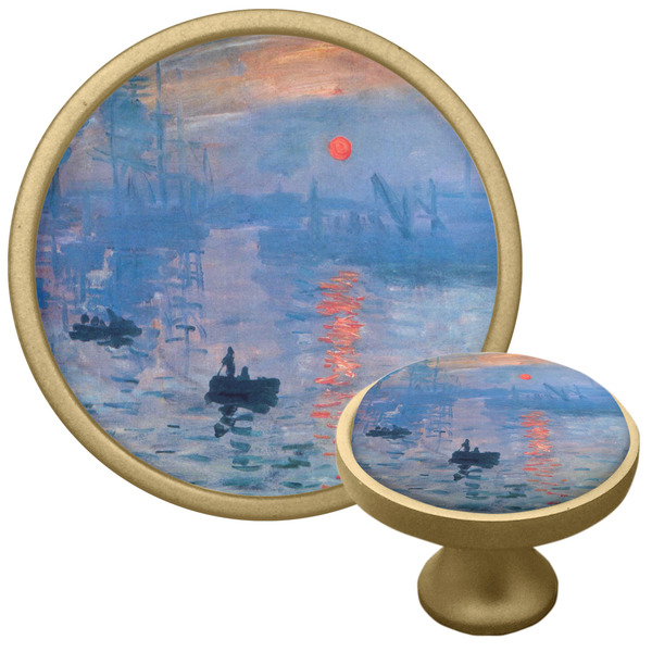 Custom Impression Sunrise by Claude Monet Cabinet Knob - Gold