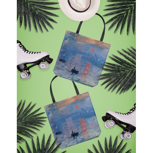 Impression Sunrise by Claude Monet Canvas Tote Lifestyle Front and Back