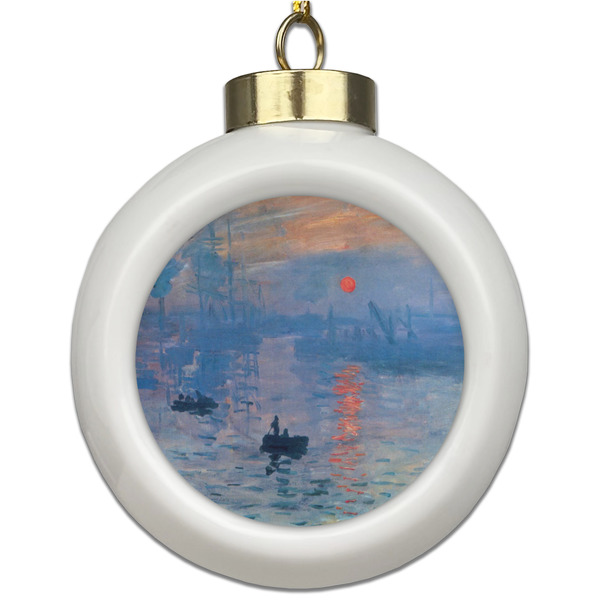 Custom Impression Sunrise by Claude Monet Ceramic Ball Ornament