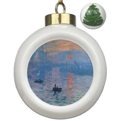 Impression Sunrise by Claude Monet Ceramic Ball Ornament - Christmas Tree
