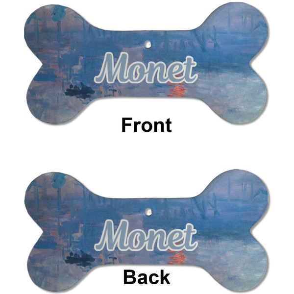 Impression Sunrise by Claude Monet Ceramic Flat Ornament - Bone Front & Back (APPROVAL)