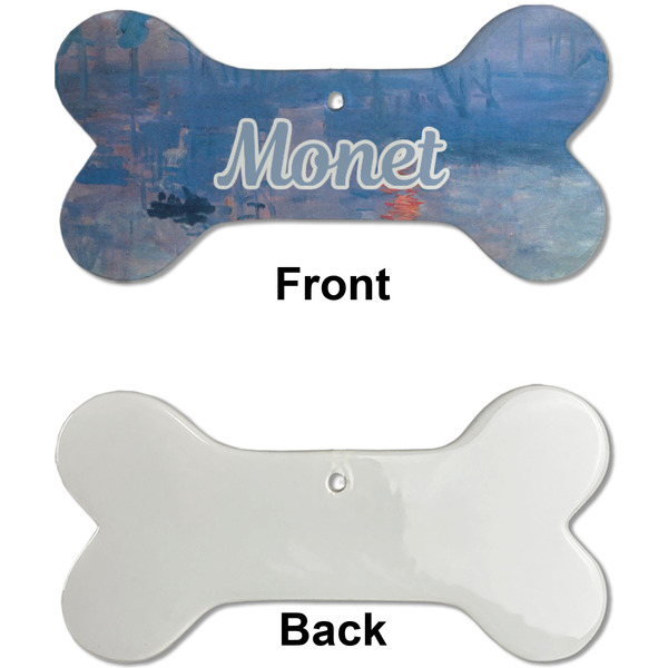 Impression Sunrise by Claude Monet Ceramic Flat Ornament - Bone Front & Back Single Print (APPROVAL)