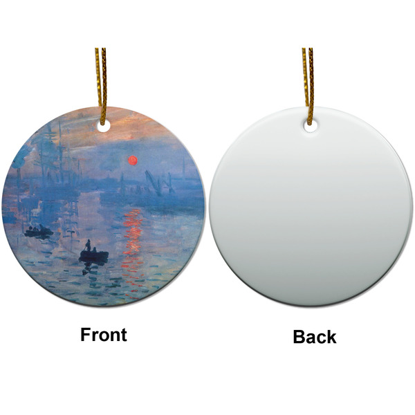 Impression Sunrise by Claude Monet Ceramic Flat Ornament - Circle Front & Back (APPROVAL)