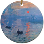 Impression Sunrise by Claude Monet Round Ceramic Ornament