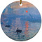 Impression Sunrise by Claude Monet Ceramic Flat Ornament - Circle (Front)