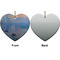 Impression Sunrise by Claude Monet Ceramic Flat Ornament - Heart Front & Back (APPROVAL)